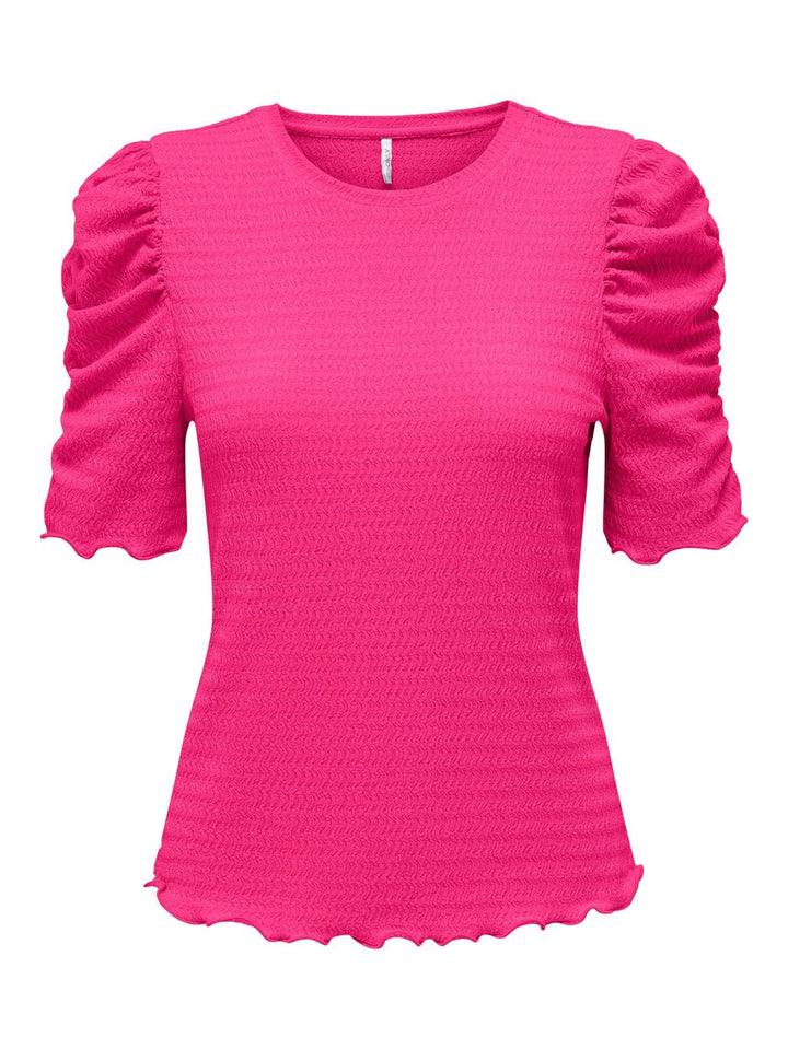 Onlkate S/s Puff Top Jrs - Fuchsia