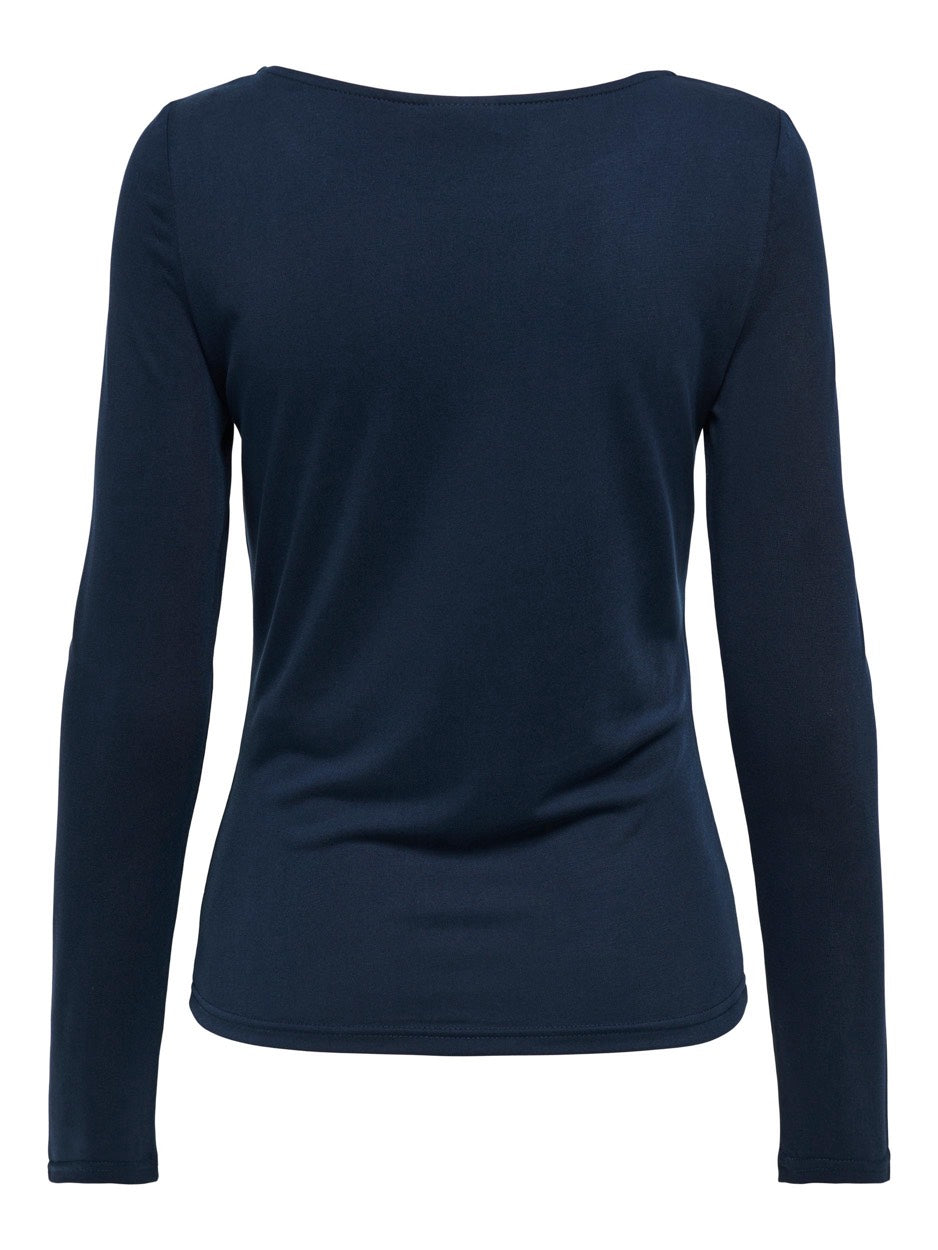 Jdyfreya L/s Boatneck Top Jrs - Navy