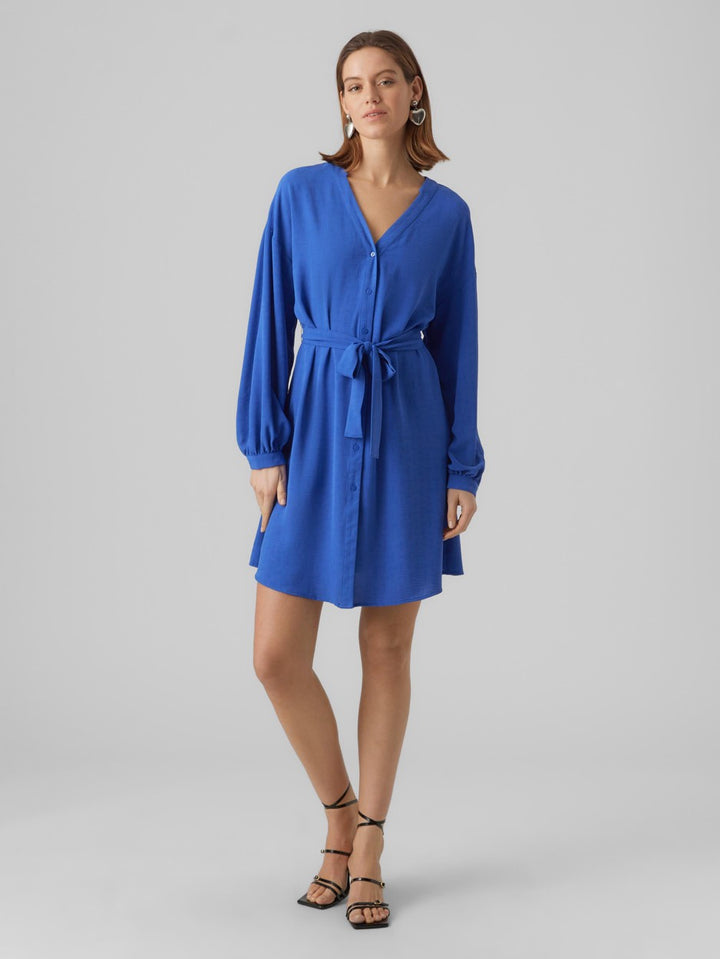 Vmcharlotte L/s V-neck Abk Dress Wv - Kobalt