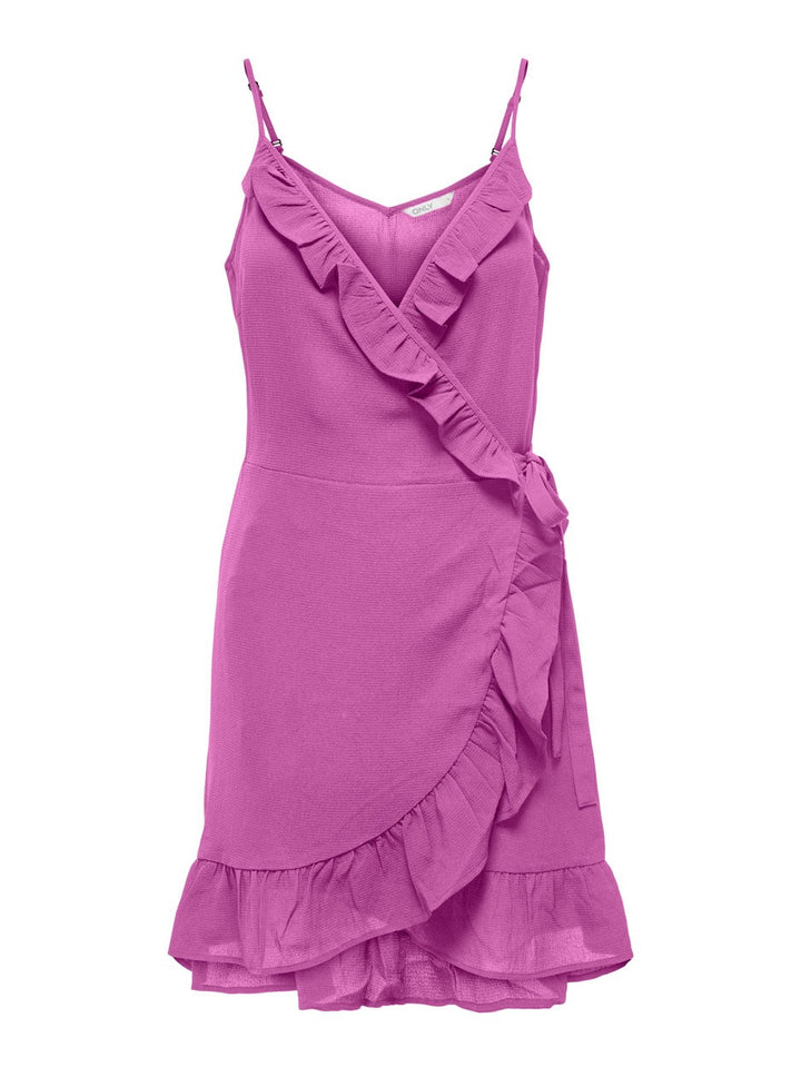 Onlnova Lux Strap Wrap Dress Solid - Roze