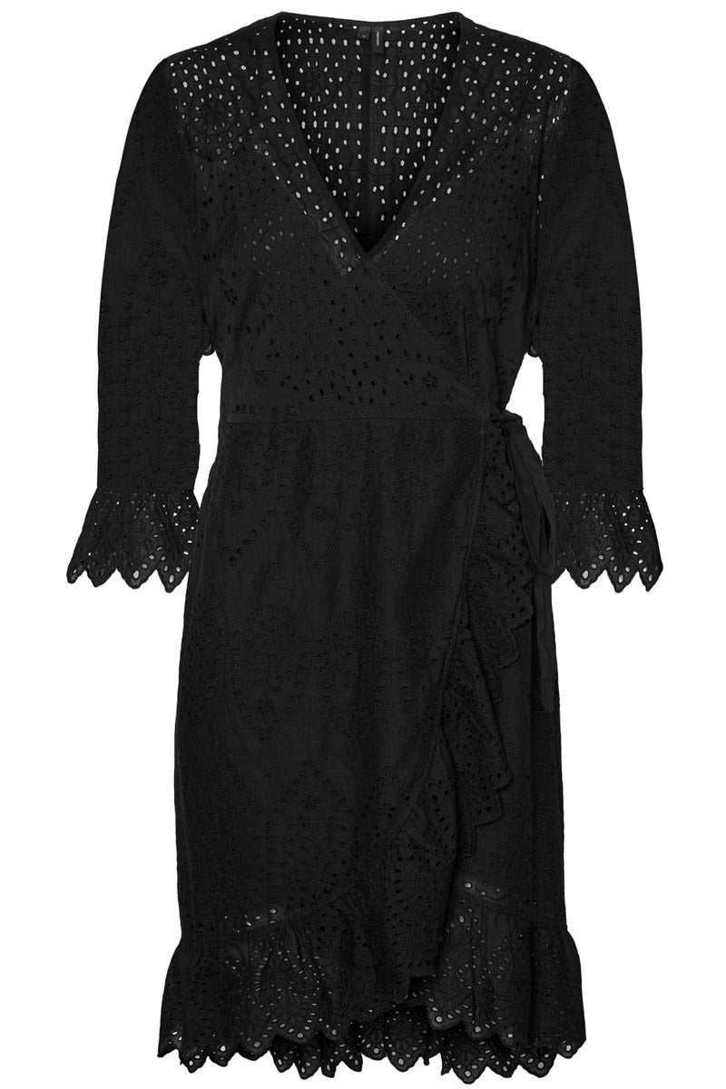 Vmperfect Emb Henna 3/4 Short Dress - Zwart