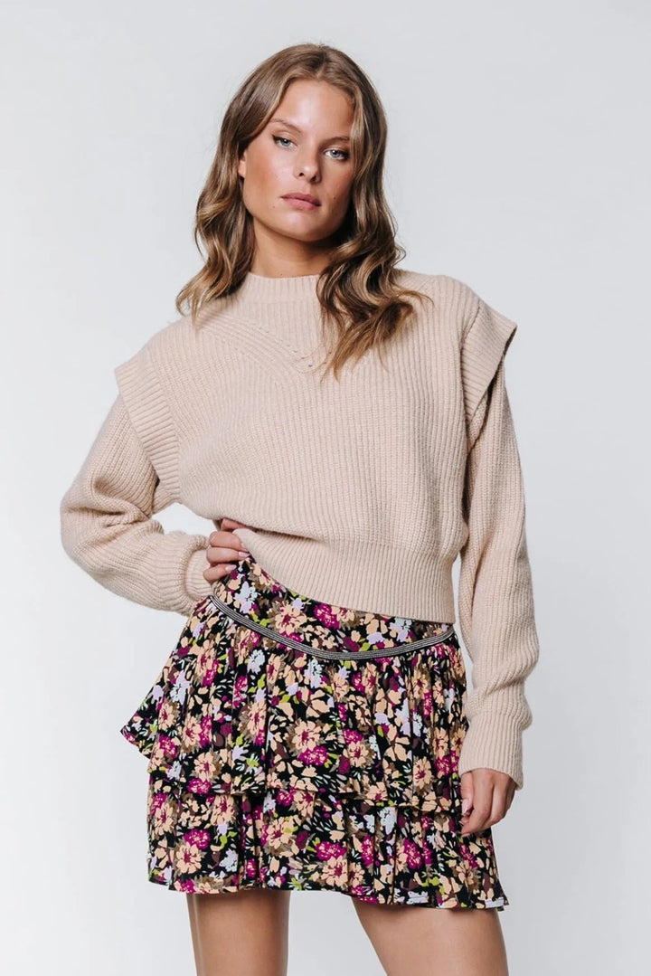 Mosh Flower Mini Skirt - Zwart