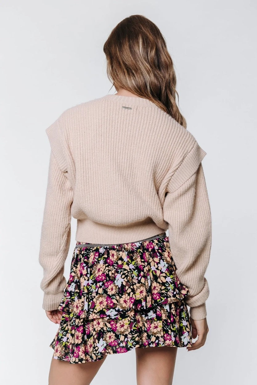 Mosh Flower Mini Skirt - Zwart