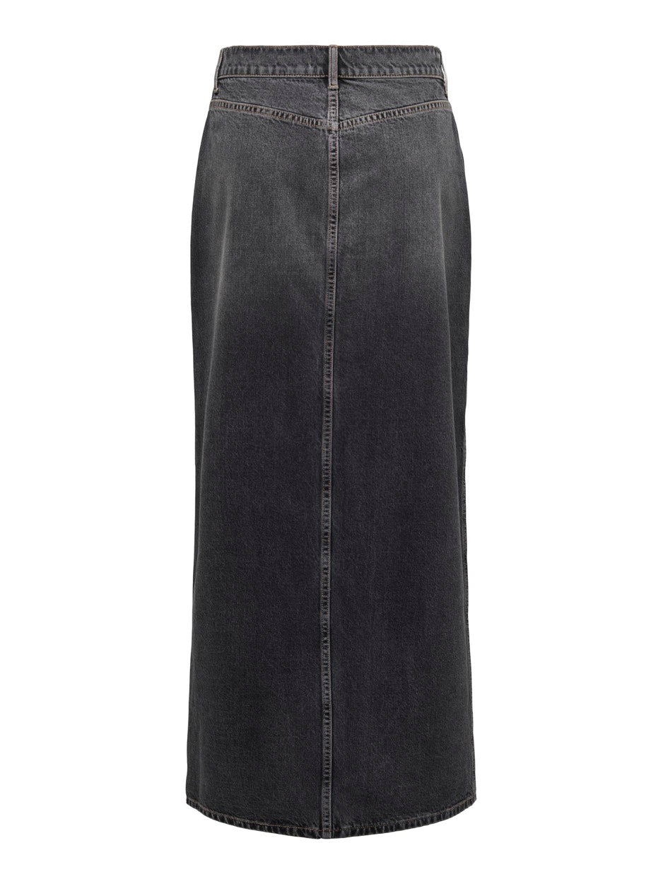 Onlcilla Long Slit Skirt Dnm Noos - Black Denim