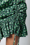Ina Graphic Smock Mini Skirt - Groen Dessin