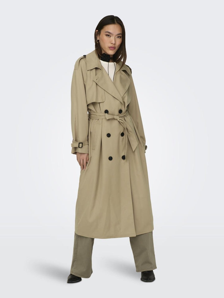 Onlchloe Trenchcoat Double B. Otw N - Licht Bruin