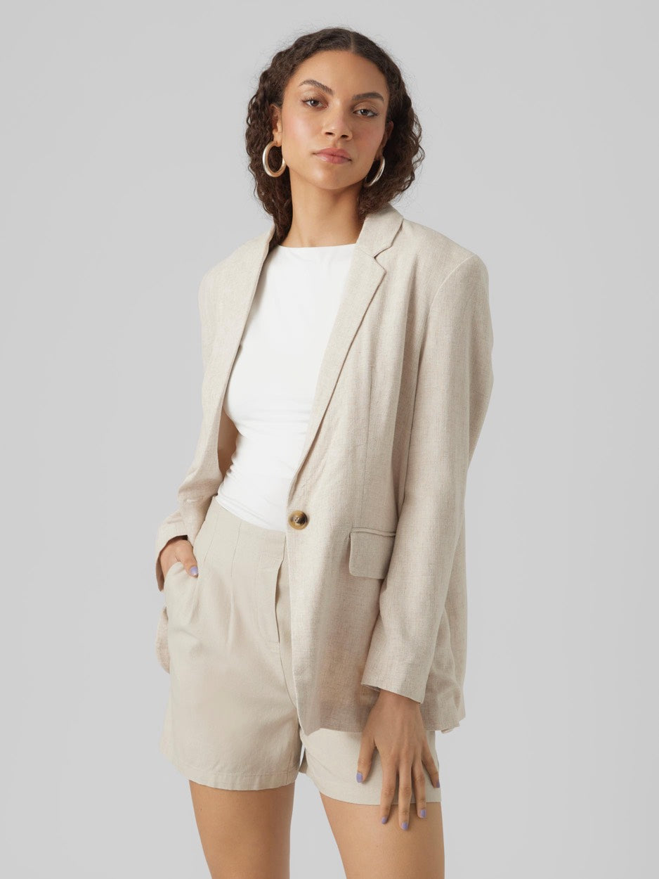 Vmverlucy Ls Linen Blazer - Beige